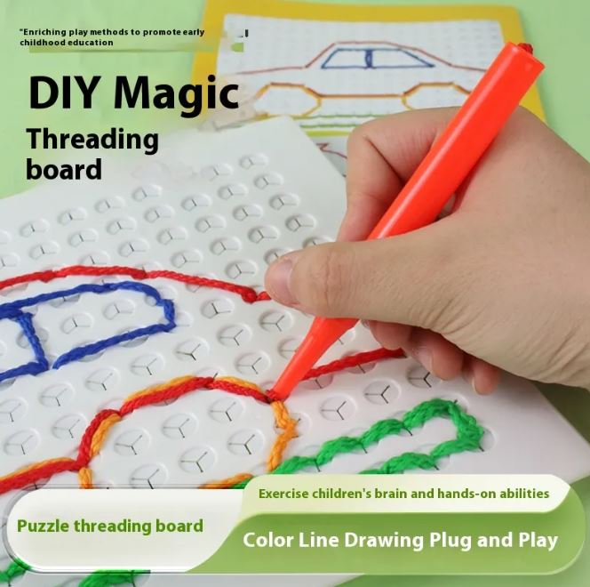 Kids' Creative Threading Puzzle Board