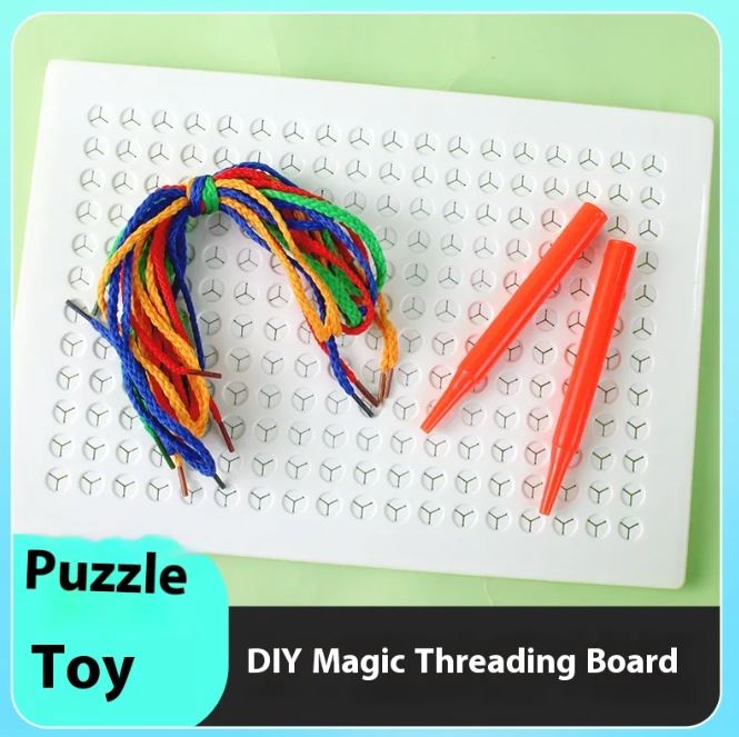 Kids' Creative Threading Puzzle Board