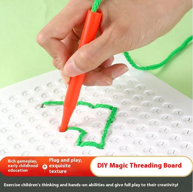Kids' Creative Threading Puzzle Board